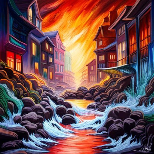 Violent Seasonal Change in Splash Art Style