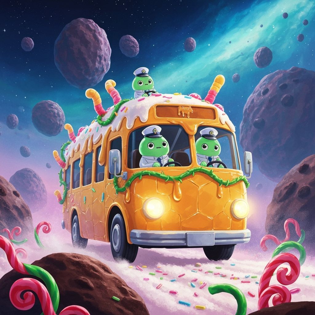 Slime Blob Taxi Drivers in Space Nebula