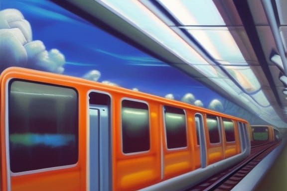 Bangkok Skytrain in Oil Painting Style
