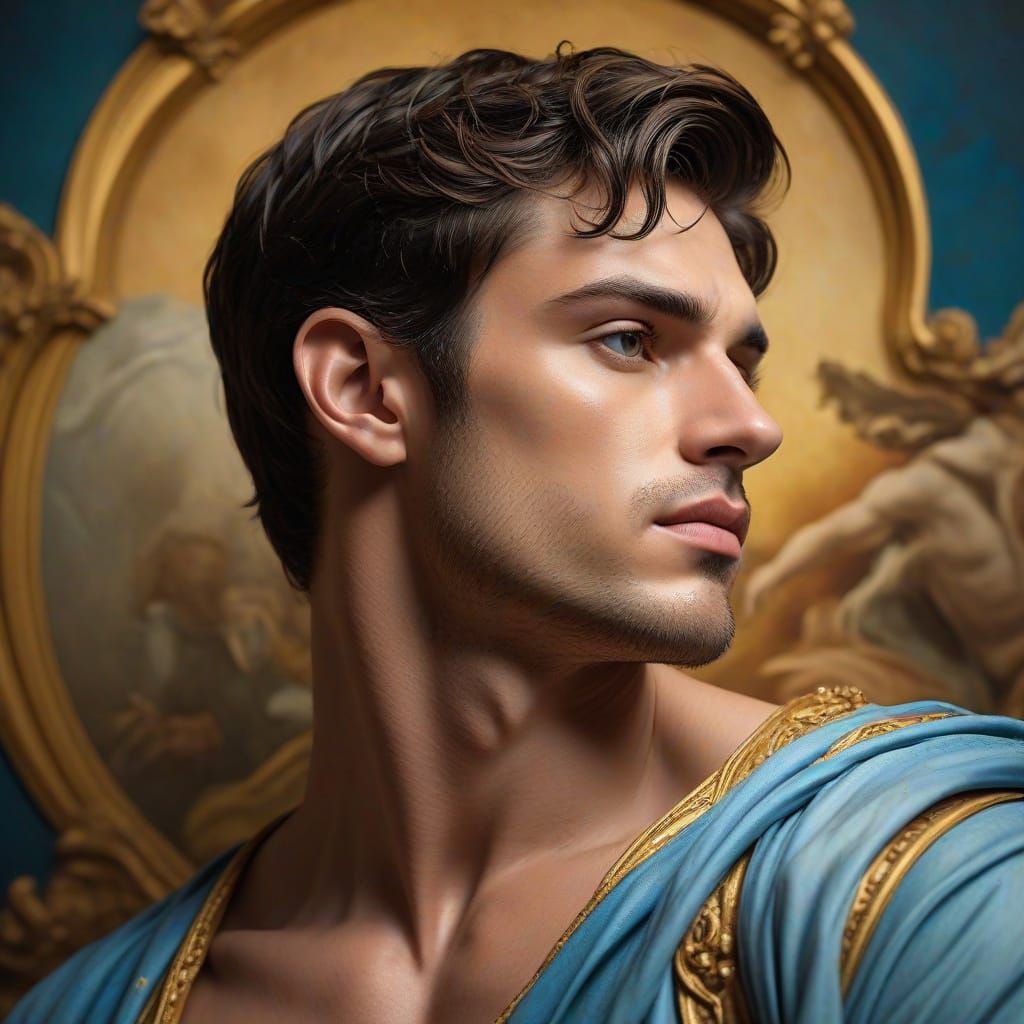 Classical Masterpiece of a Strong Man in Euphoric Glory