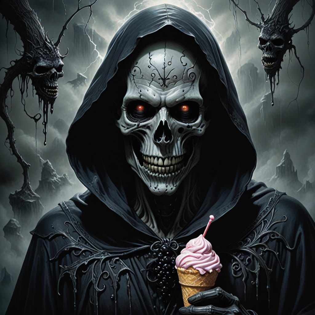 Grim Reaper's Sinister Ice Cream Delight