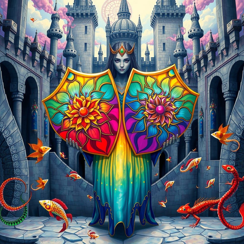 Mystical Shields in Vibrant, Iridescent Beauty