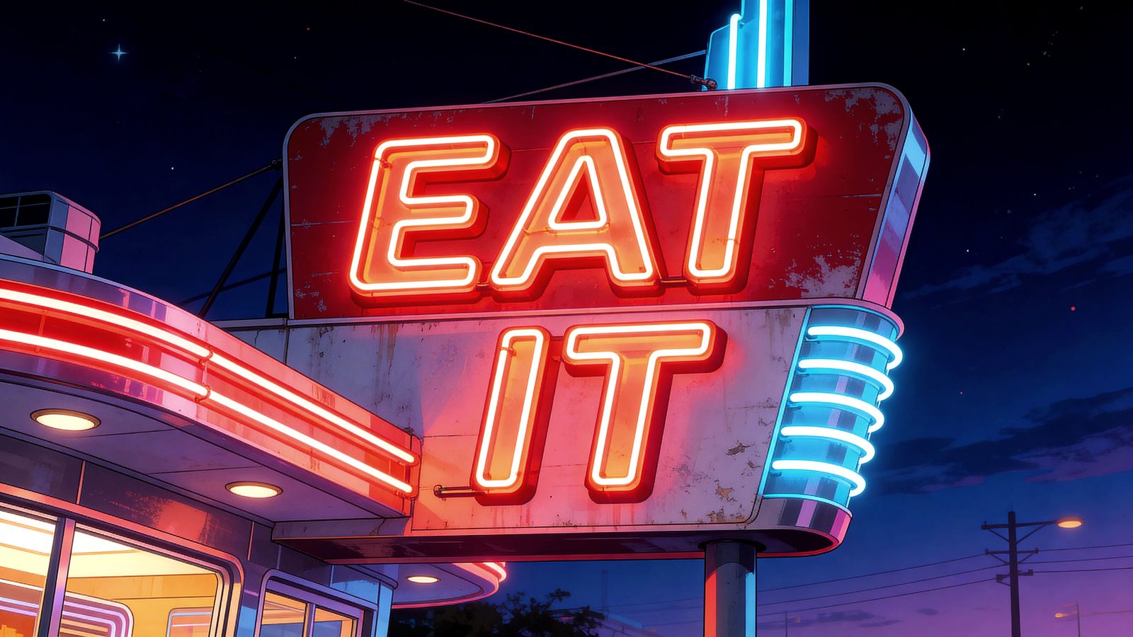 Bold Sign Displays "EAT IT" Message