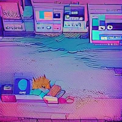 Surreal Simpsonwave Vaporwave Cityscape