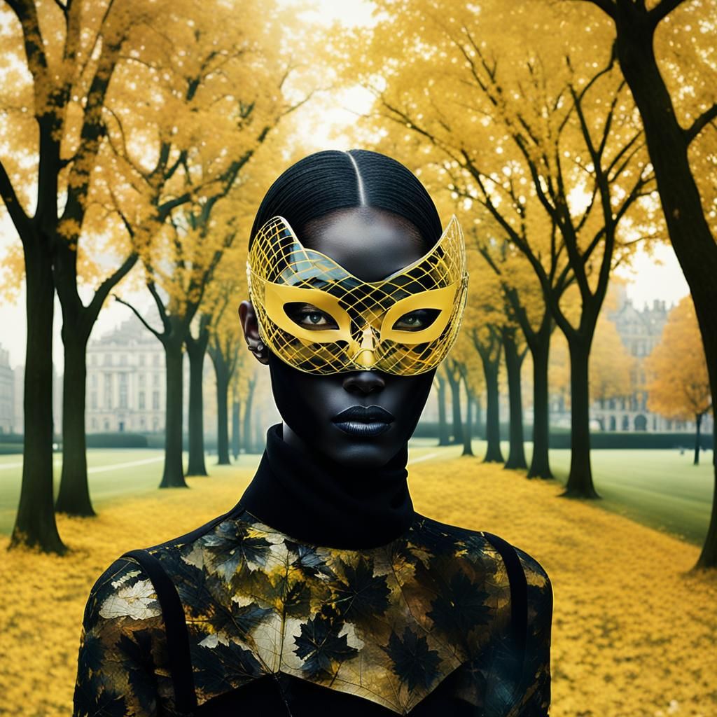 Autumn Gothic Vogue: Hyperreal Double Exposure Fashion
