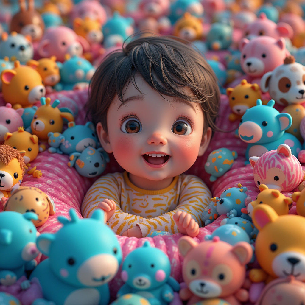 Colorful Childhood Wonder in Vibrant 8K Concept Art