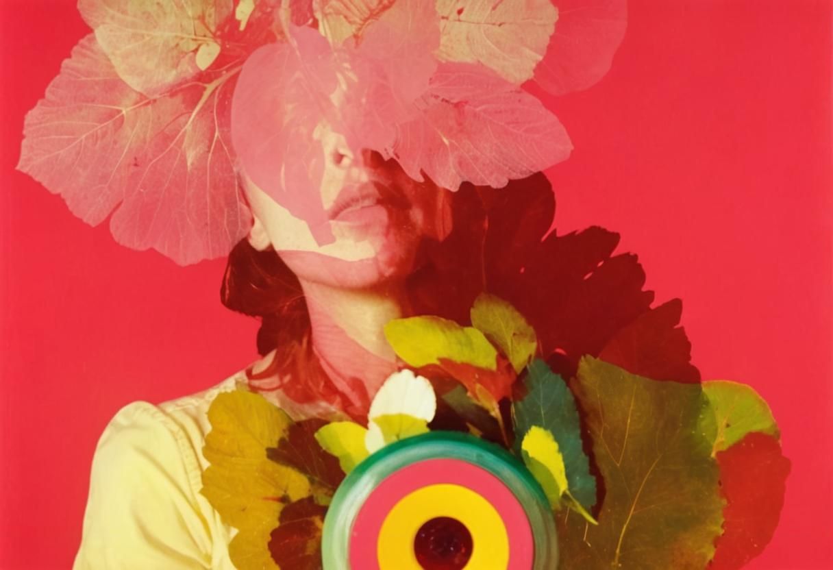 Abstract Foliage and Flower Photogram Art