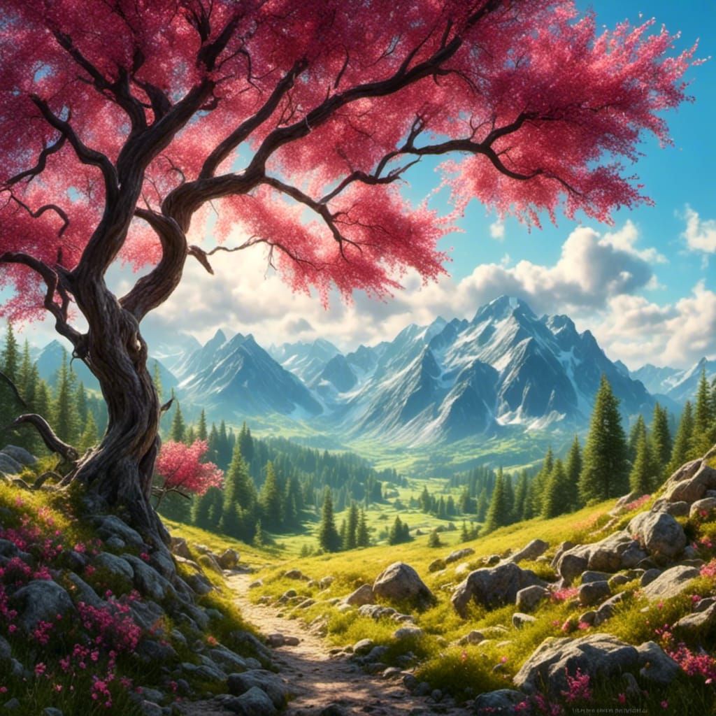 Photorealistic Landscape Painting in a Cute Style