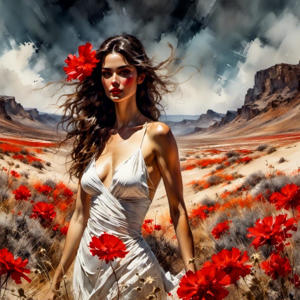 Desert Beauty in the Style of Klimt