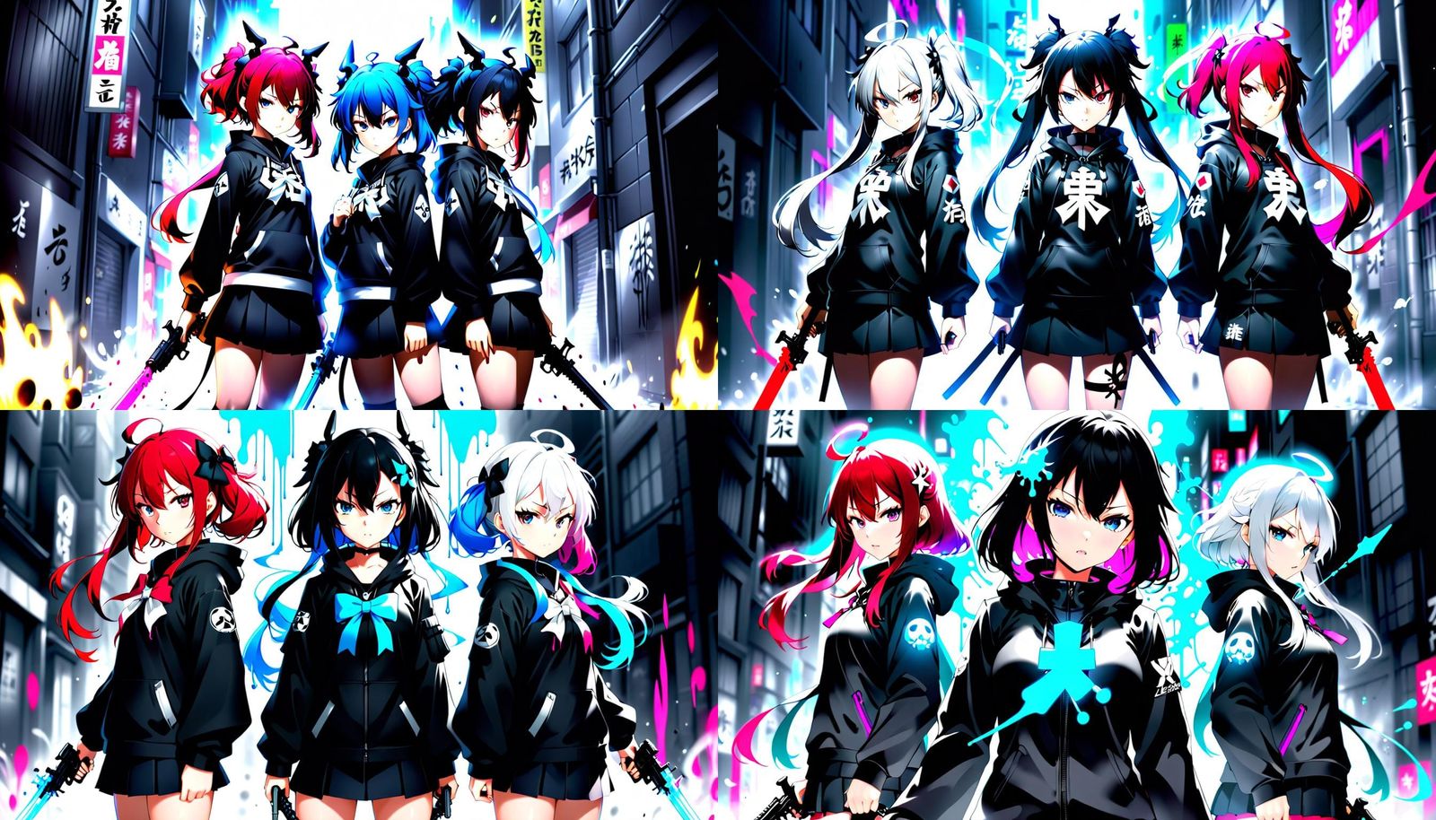 Anime Art: Las Sisters Guerrera in Polychromatic Style