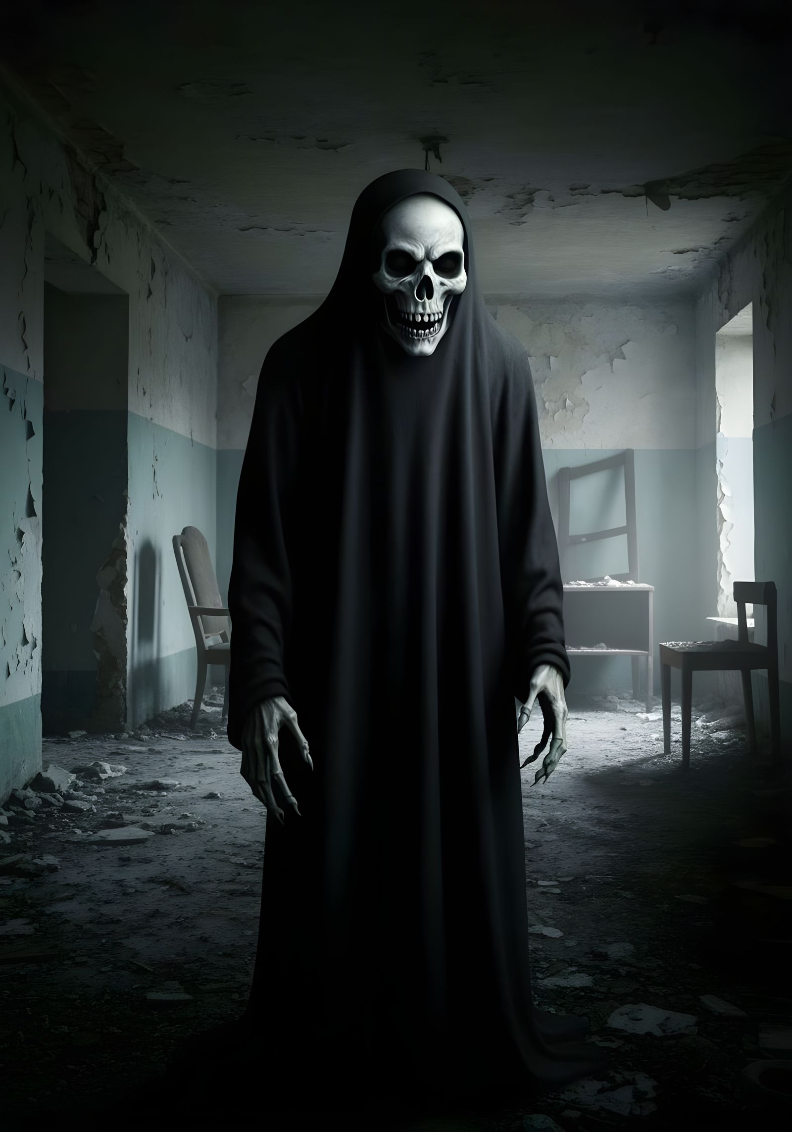 Creepy Ghost Photo in Style of Beksinski