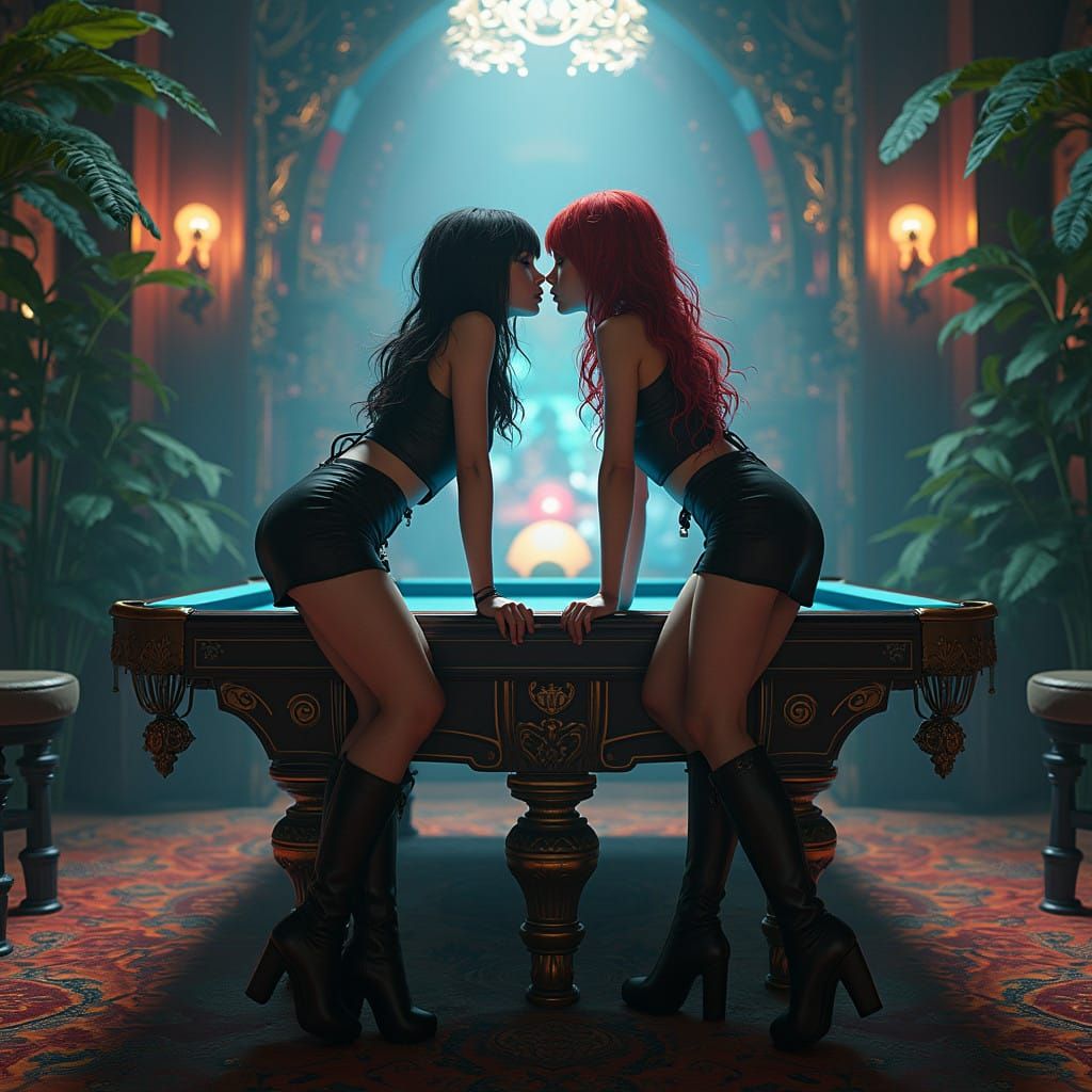 Celebrities Play Snooker in a Fantastical, High-Contrast Wor...