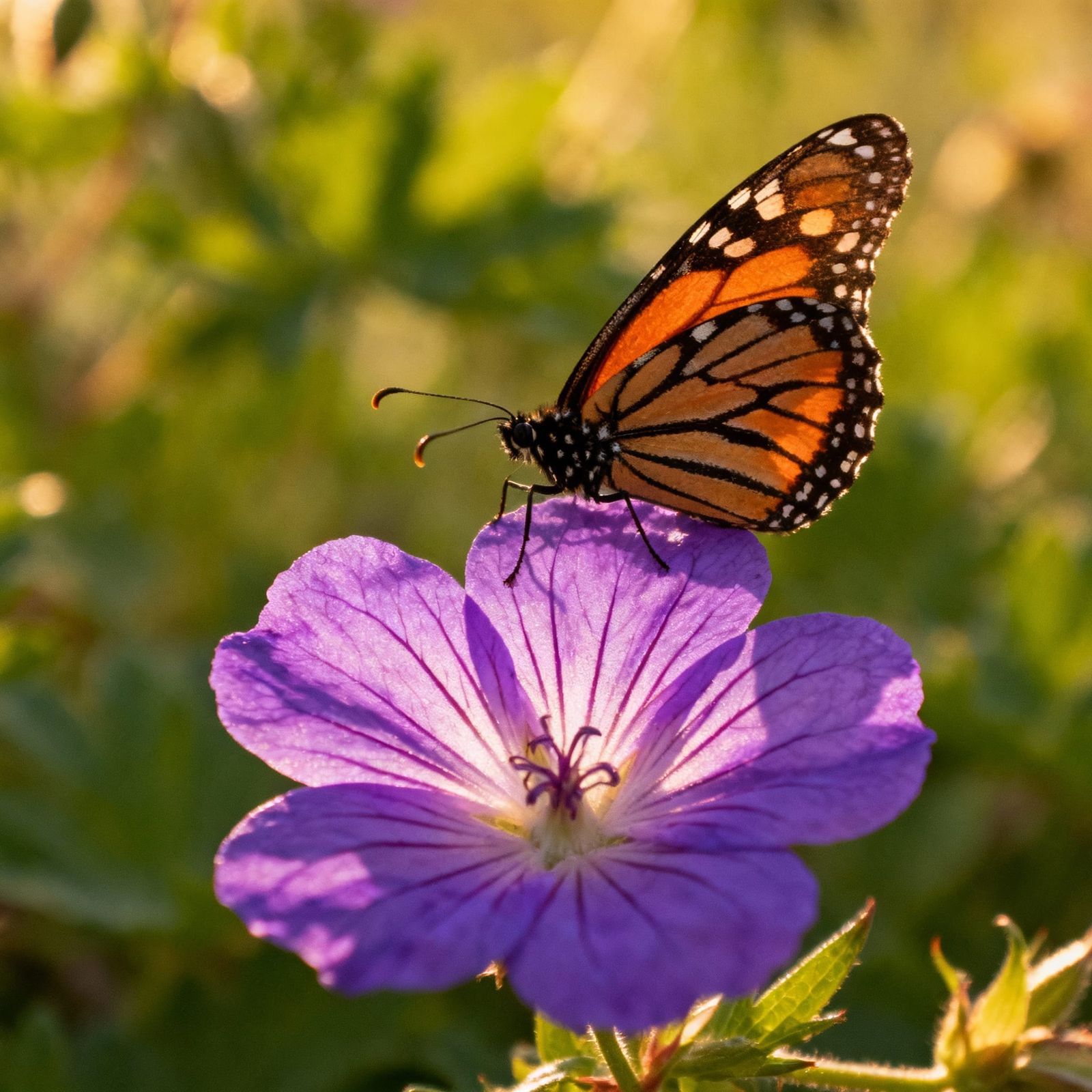 Monarch Butterfly on Purple Flower