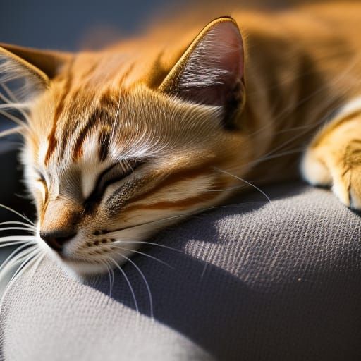 Detailed Professional Photo of a Sleeping Cat
