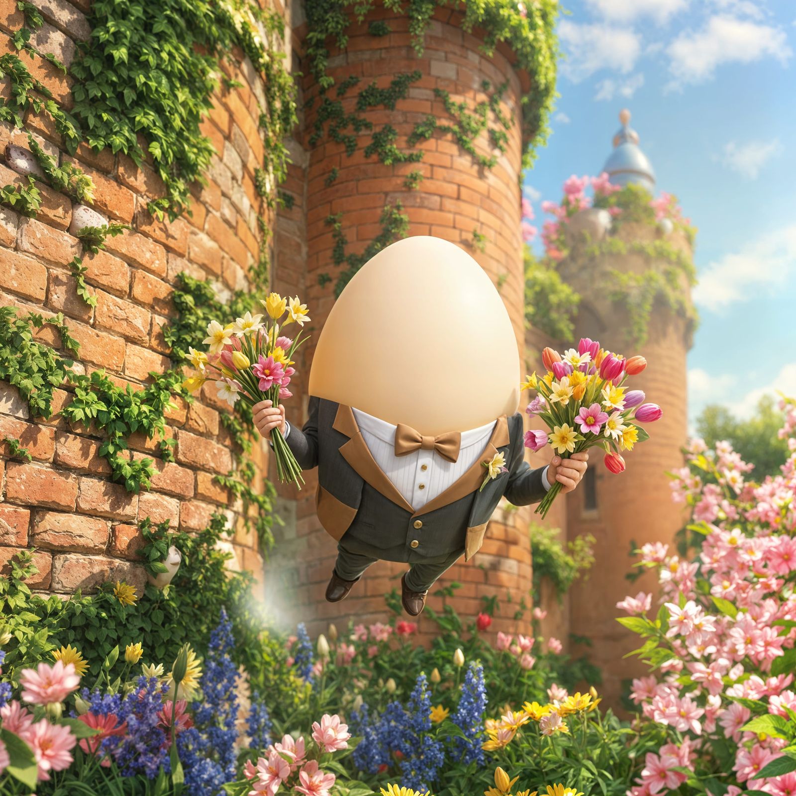 Charming CGI Egg Falls from Medieval Wall
