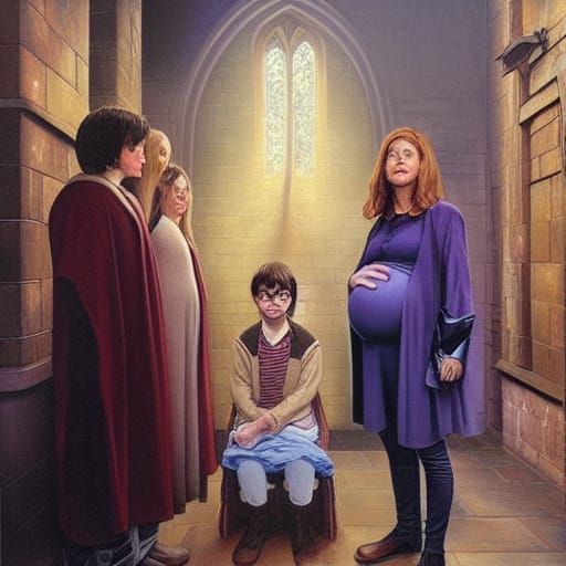 Harry Potter Pregnant: Oil Painting by Gurney