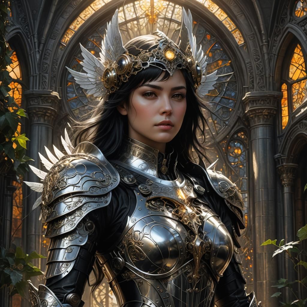 Dark hair Female Knight