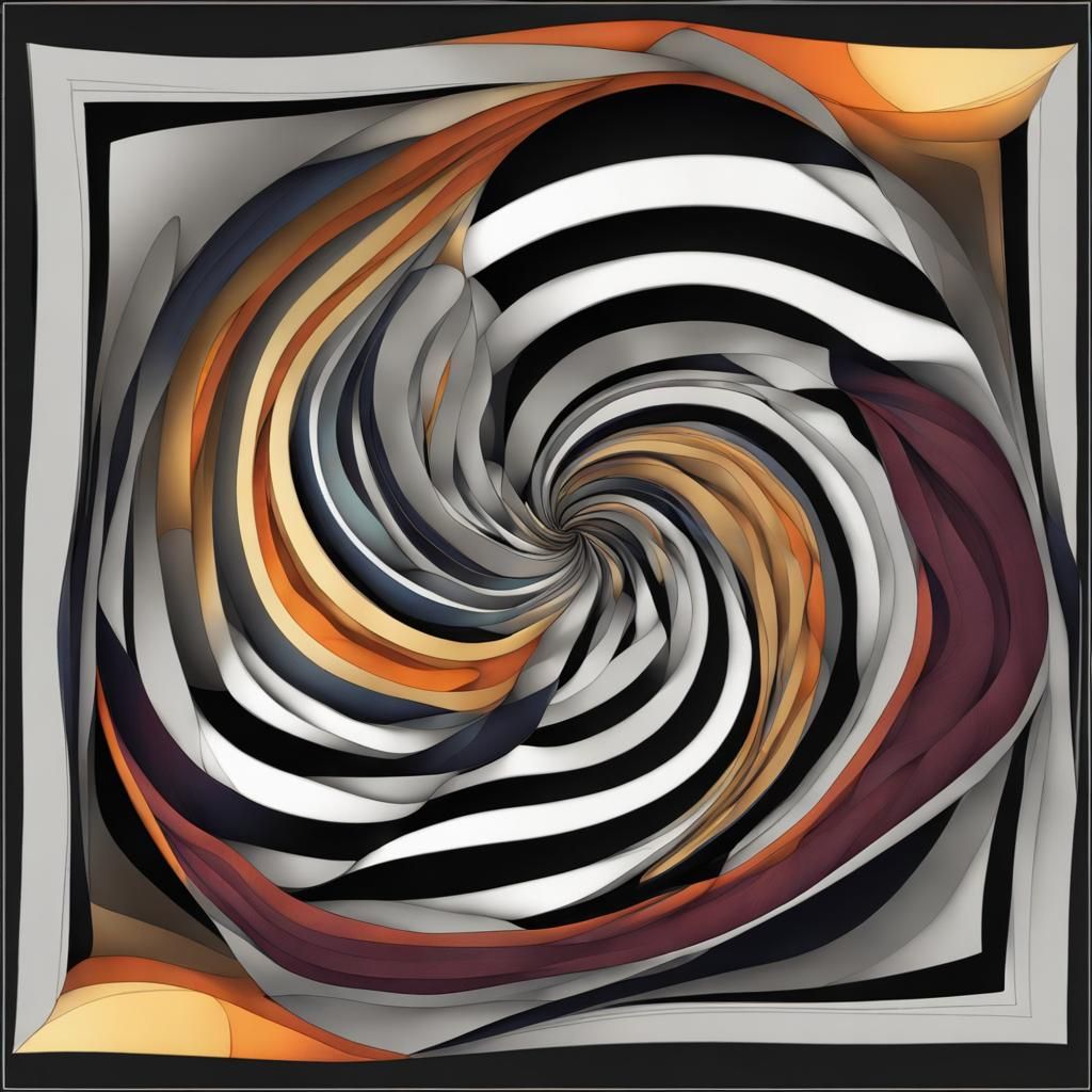 Striking Striped Vortex Shawl: Abstract Fractal Design