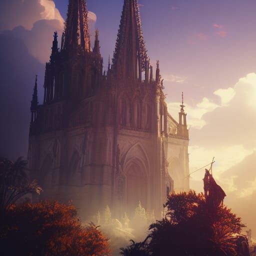 Divine Cathedral: Hyperdetailed Fantasy Art