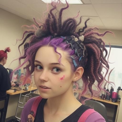Whimsical AI Interpretation of Crazy Hair Day
