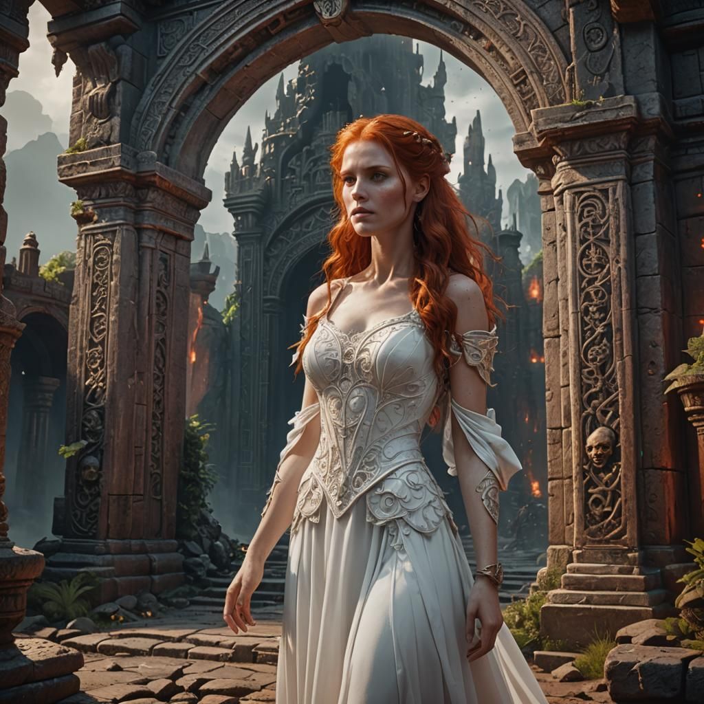Red-Haired Woman at Gates of the Underworld