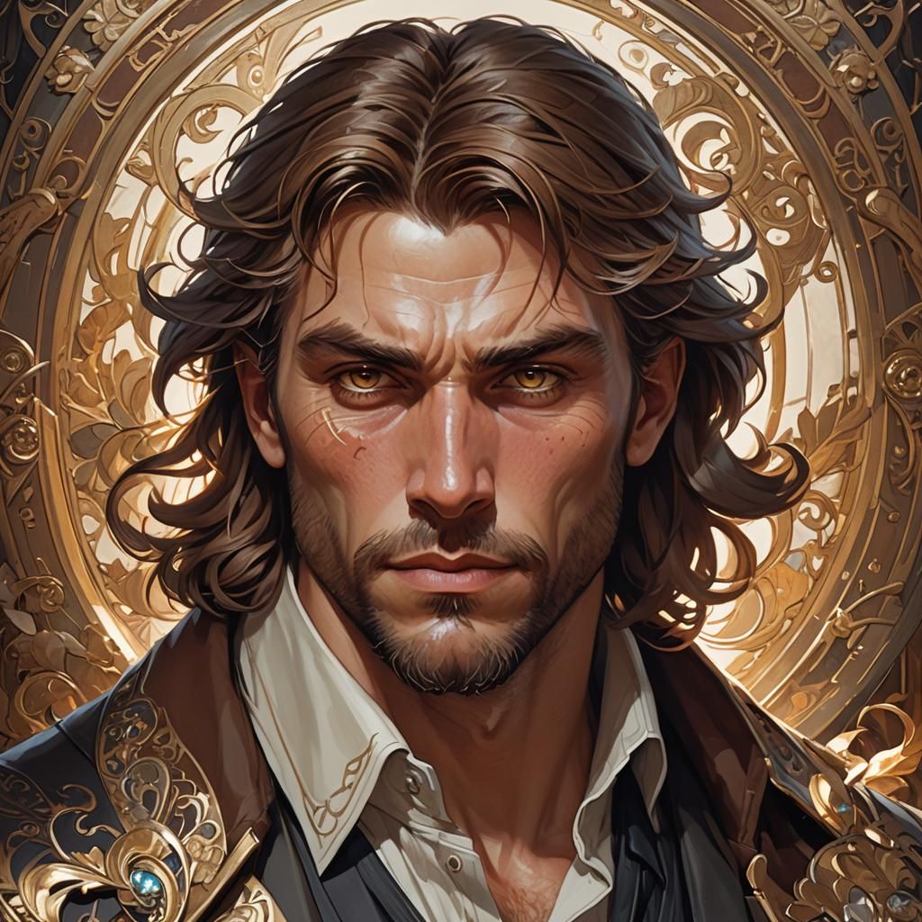 Mischievous Man Portrait in Artgerm and Rutkowski Style