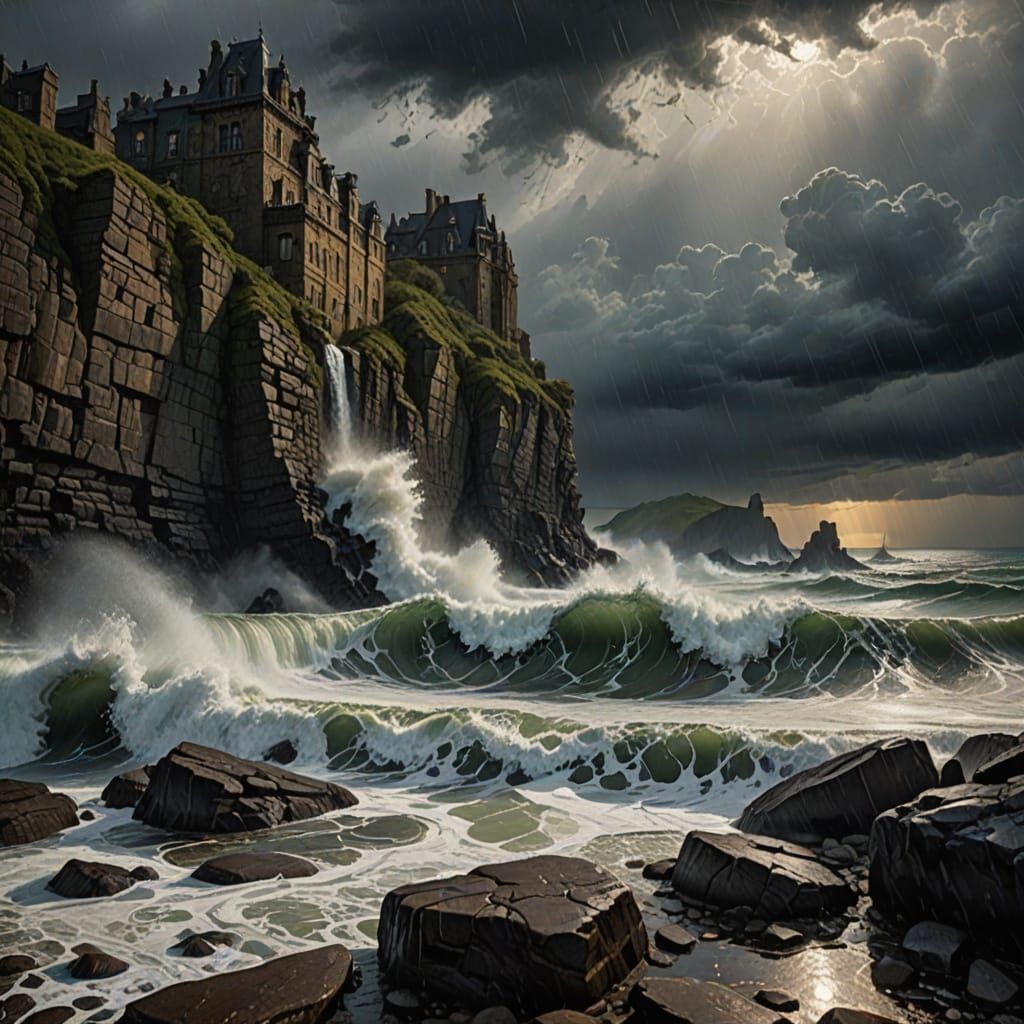 Raindrops Create Organic Reflections of Nature's Power