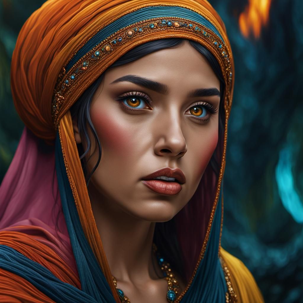 Anime Style Portrait with Intricate Details