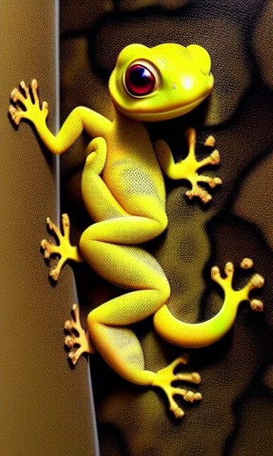 Gecko Hatchling Emerges: Encaustic Painting Masterpiece