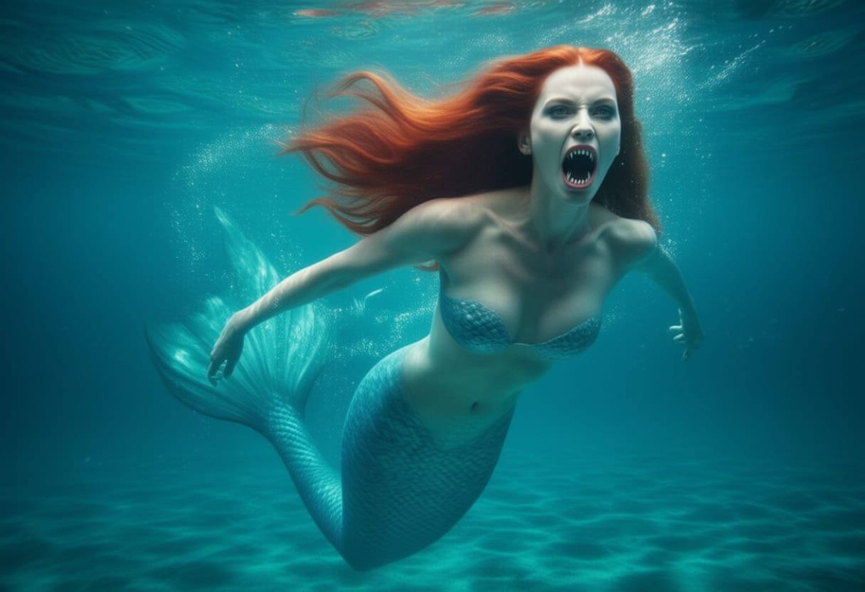 Mermaid Attack Close-Up in Turquoise Waters