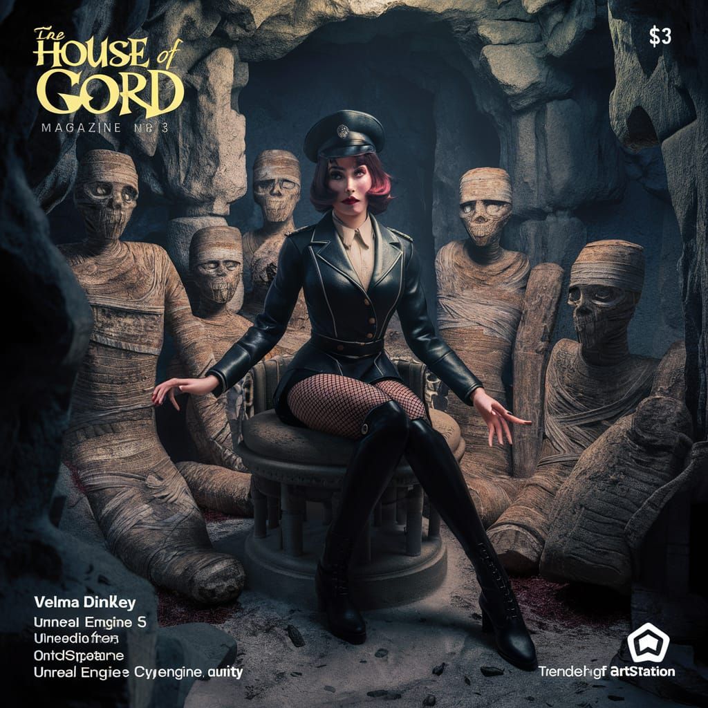 Velma Dinkley Tomb Raider in 3D Magazine Cover Art