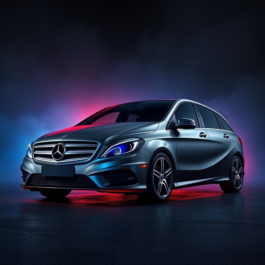 Mercedes B180 with Mafia Sticker in Detailed Matte Style