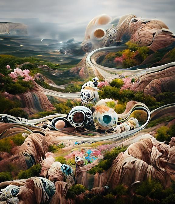 Winding Road in Sinful Badlands Digital Painting