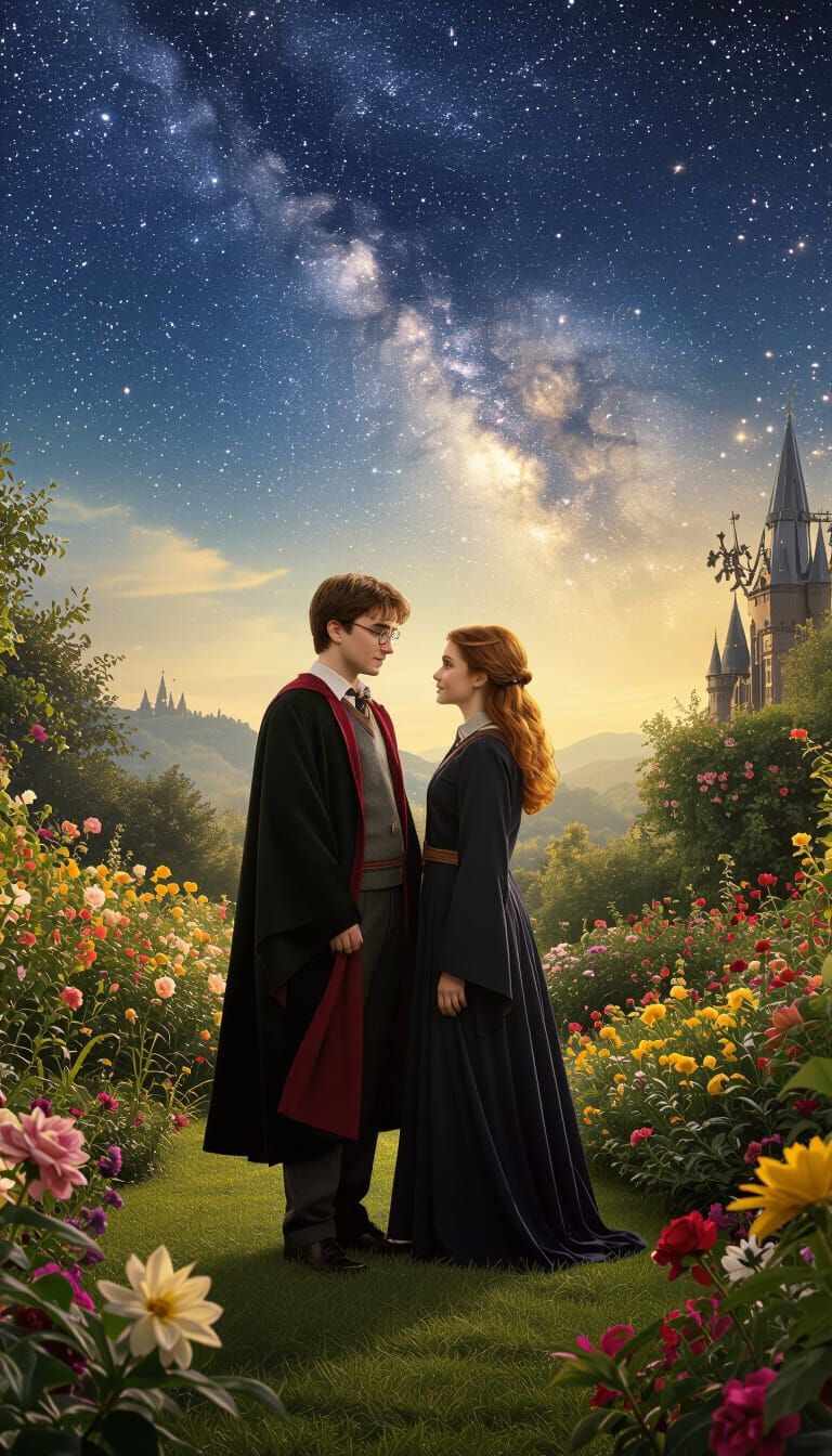 Magical Garden Scene in Dreamy Surreal Style