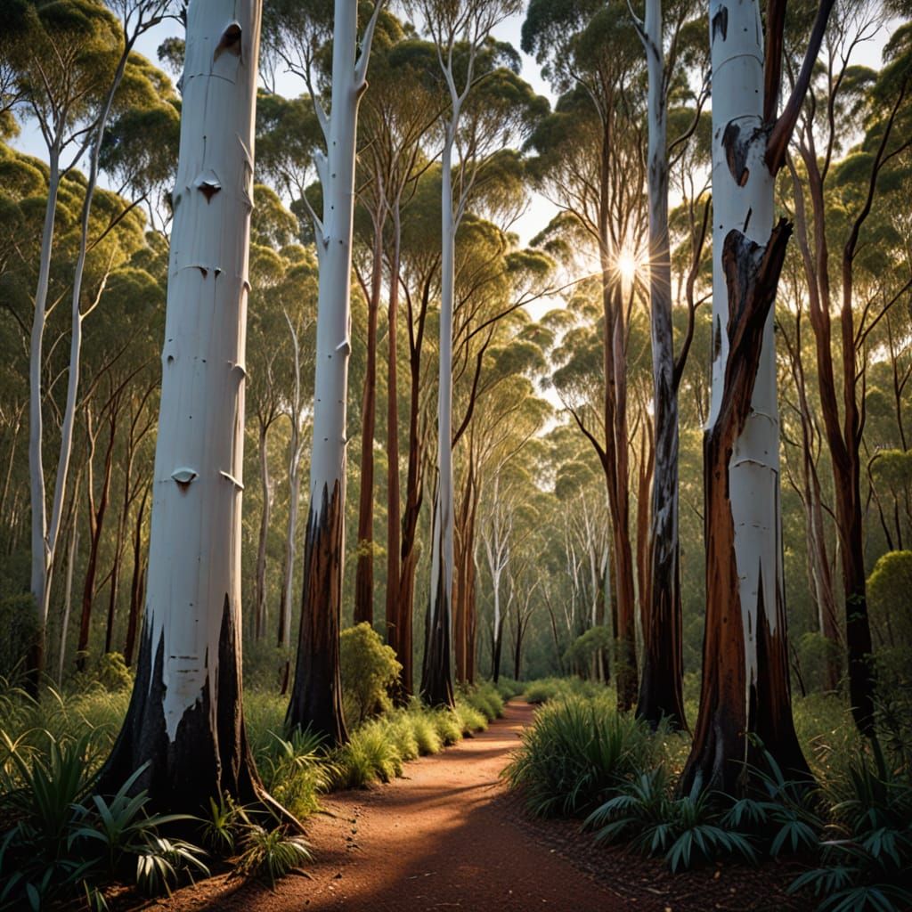 Walking in the Australian bush.