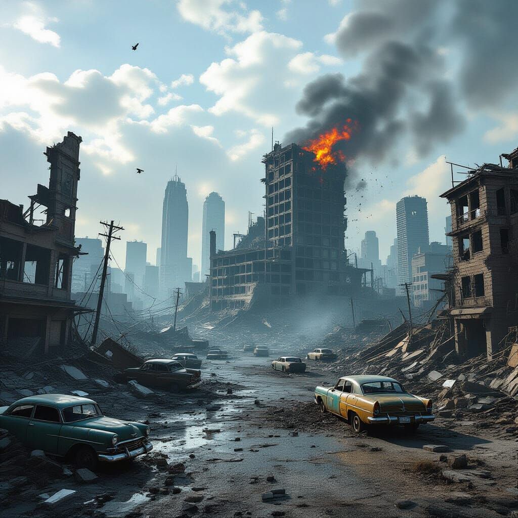 Post-Apocalyptic City Ruins: Fallout Inspired