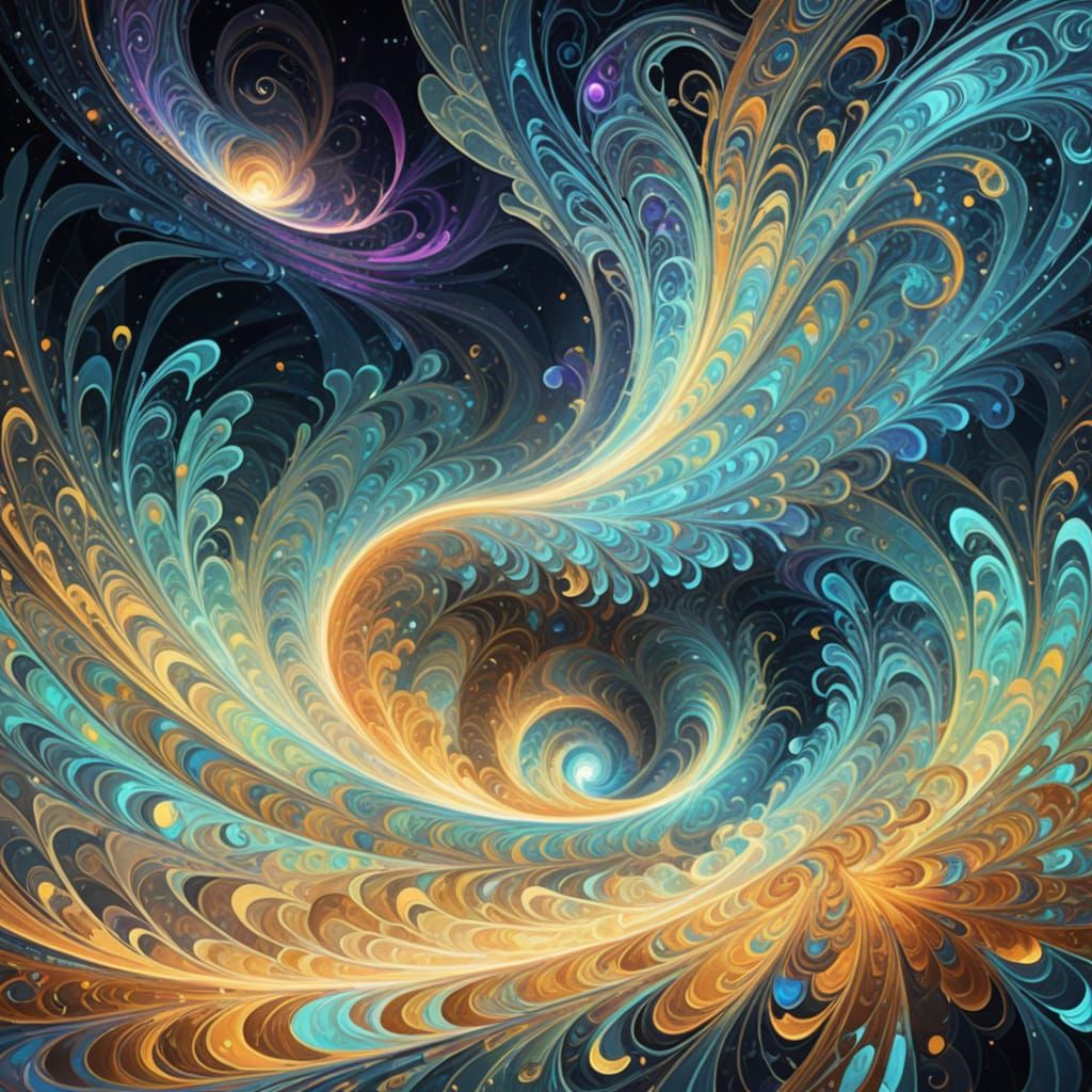 Abstract Iridescent Light and Shadow Patterns