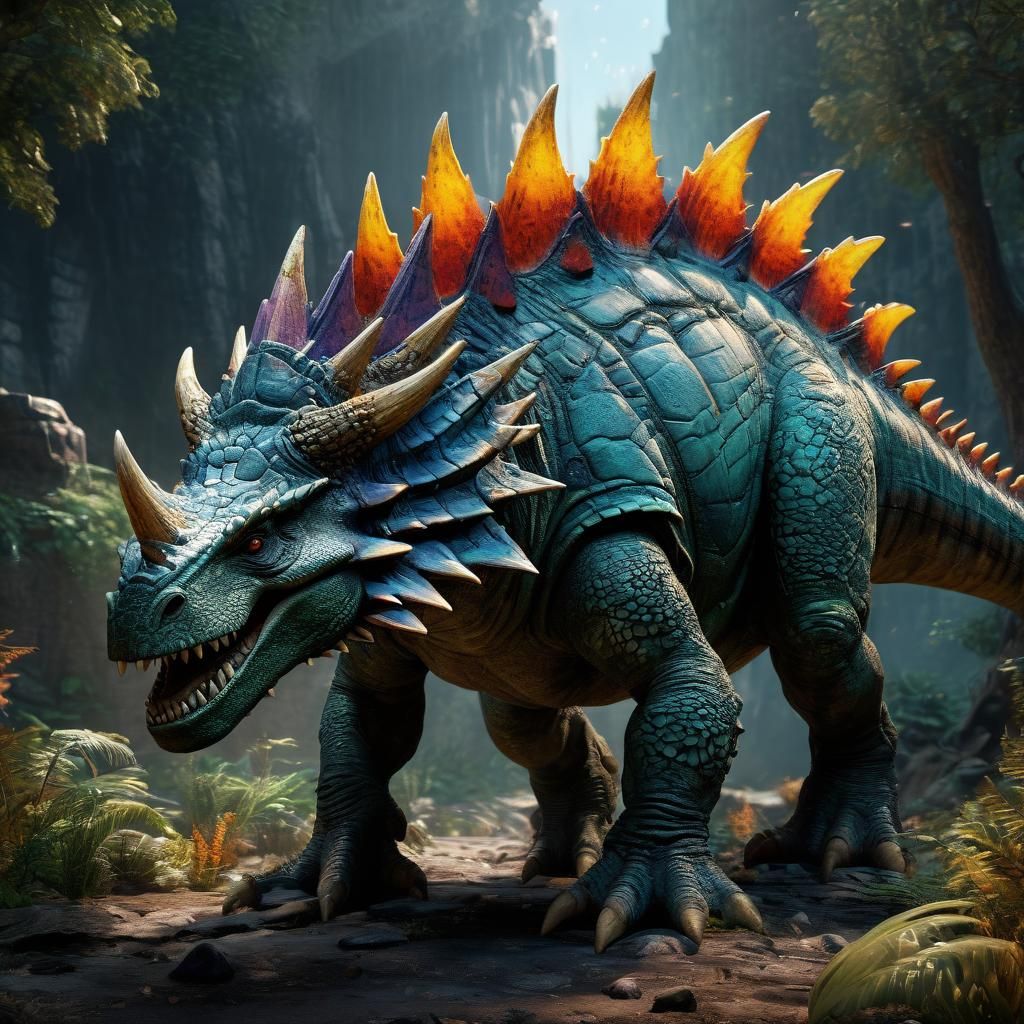Stegosaurus Fantasy Artwork in Deep, Intricate Detail