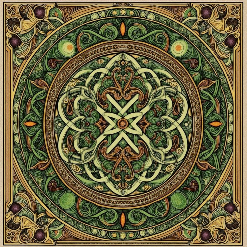 Intricate Celtic Knotwork in Neo-Traditional Style