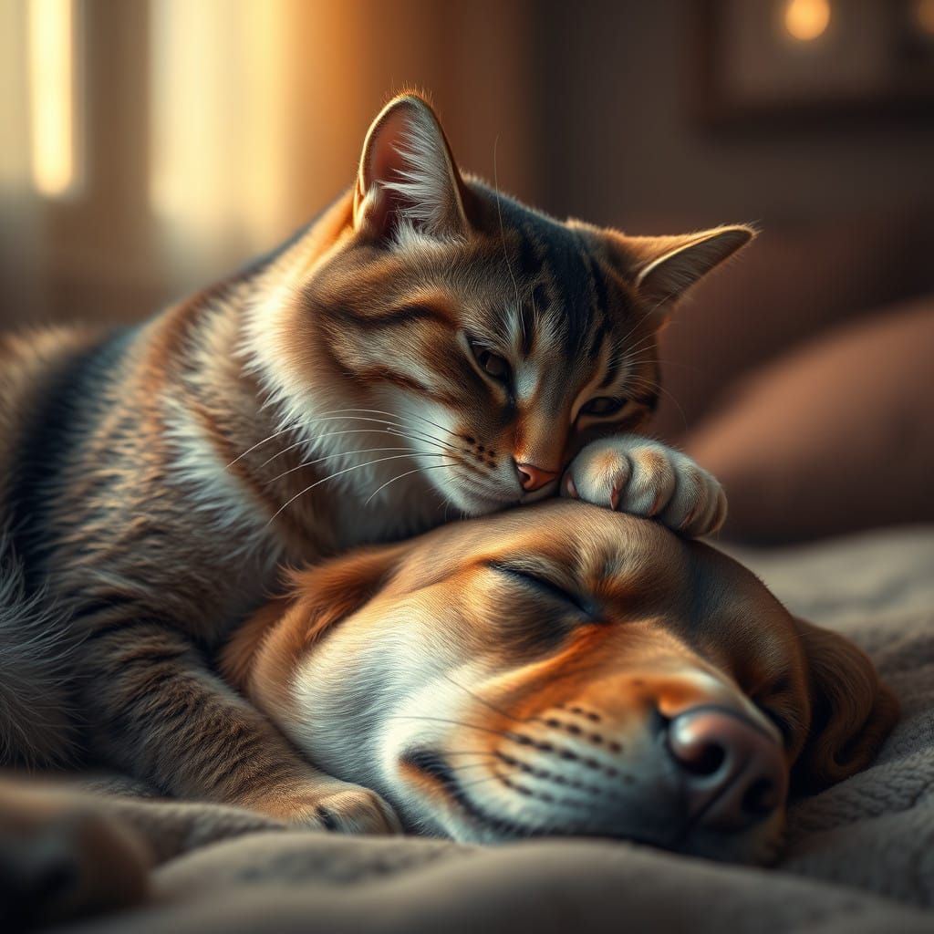 Gentle Cat Shows Compassion to Dying Dog in a Heartwarming S...