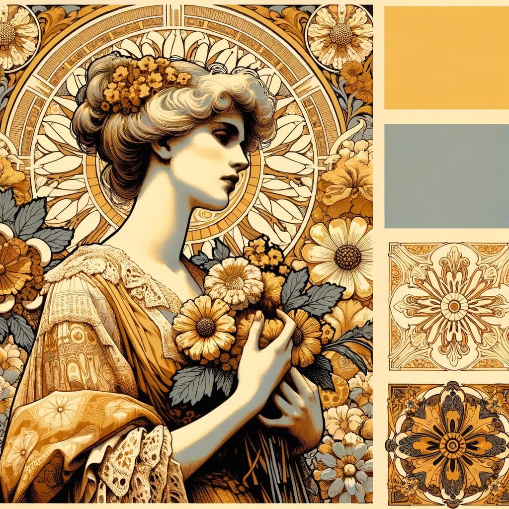 Elegant Woman in Palermo Liberty Style