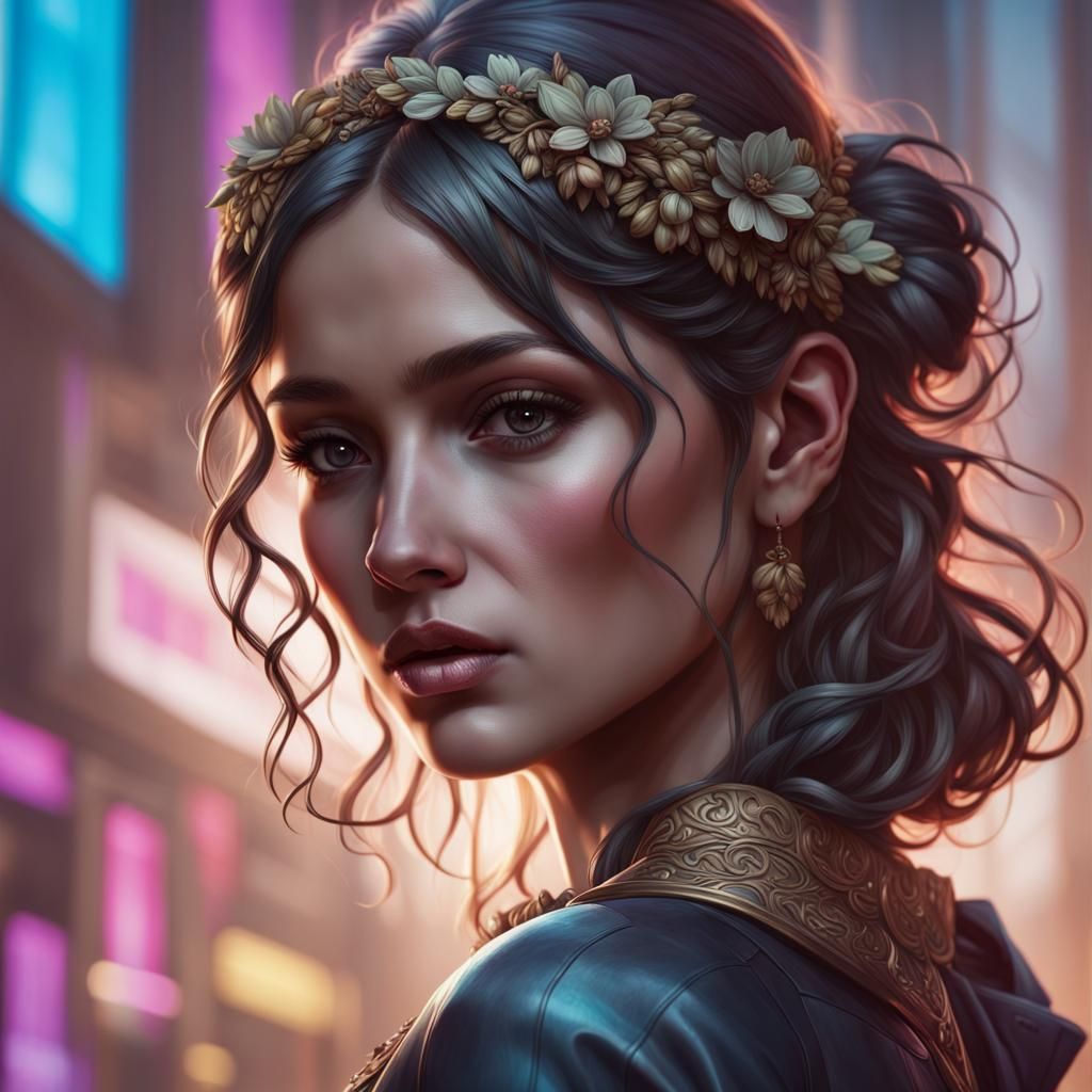 Blackberry Portrait in Hyperdetailed Splash Art Style