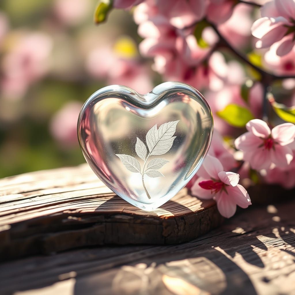 Glass Heart in Enchanting Garden Setting