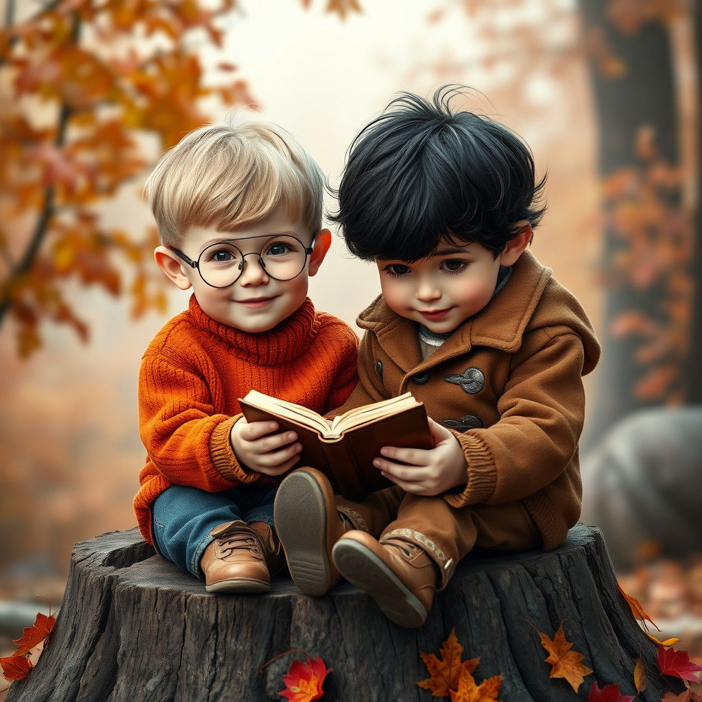 two little boys got an interesting book