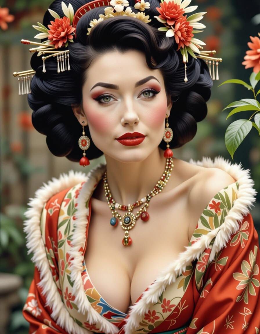 French Caucasian Geisha Portrait of Sauvanne