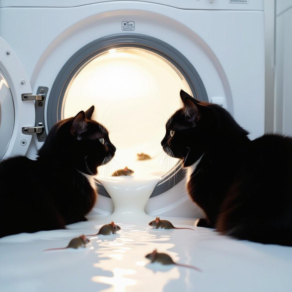 Cat's Surreal Dream: Mice Portal & Milk River