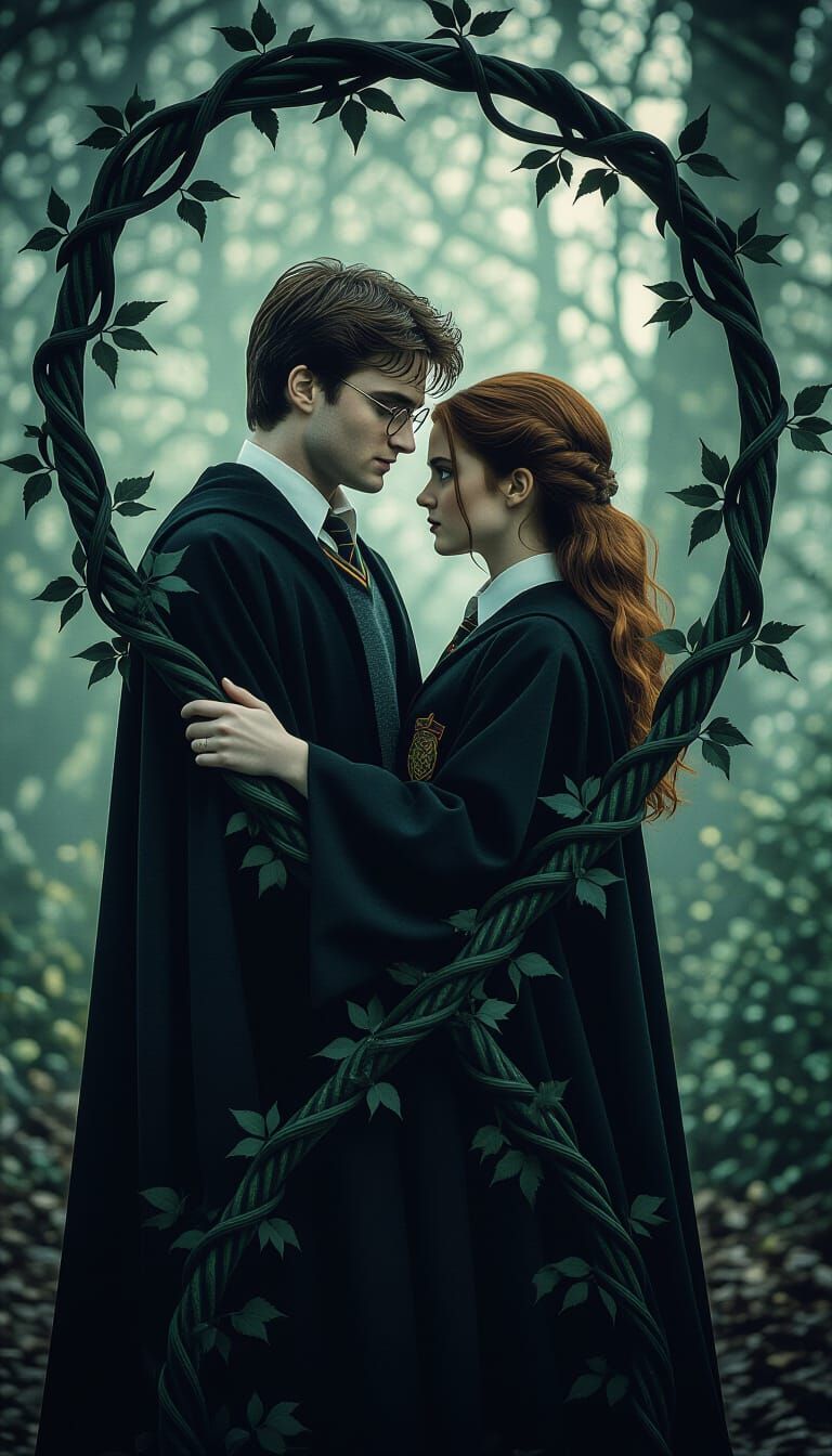 Harry Potter and Ginny Weasley in Cinematic Dark Fantasy