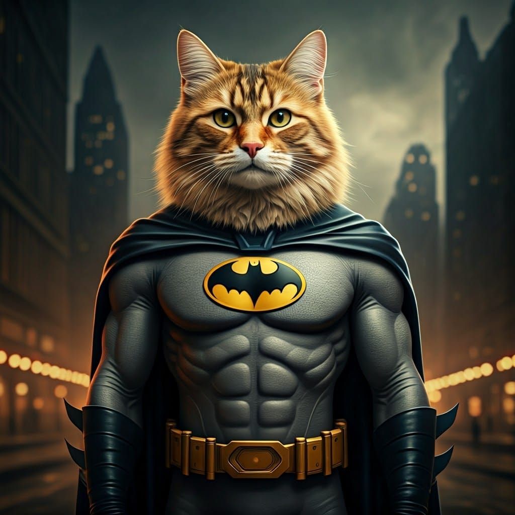Vintage Superhero Cat Heroically Saves the Day in Film Noir ...