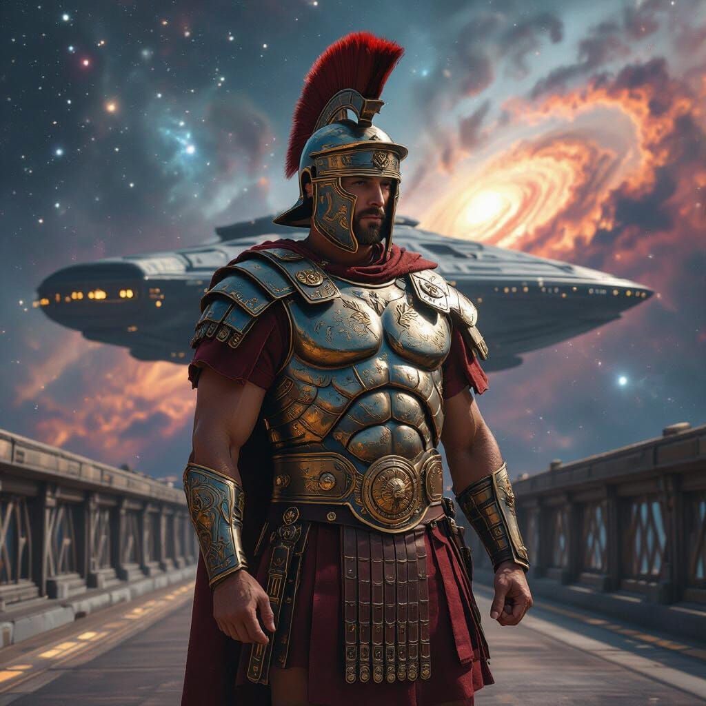 Roman Legionary on a Starship Bridge