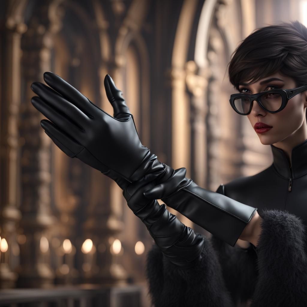 Black Fabric Gloves: Detailed Matte Painting in 8K